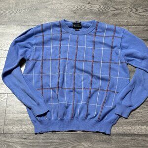 Bolle Golf Men’s Large Knit Blue Striped Casual Pullover Sweater